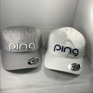 2 NWOT PING Women’s Golf Hat Gray & White